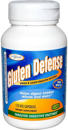 Enzymatic Therapy, Gluten Defense, Targeted Digestive Enzymes, 120 Veggie Caps ,المكملات الغذائية، والإنزيمات