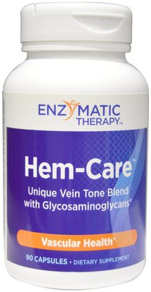Enzymatic Therapy, Hem-Care, 90 Capsules ,والصحة، والنساء، ودوالي الوريد الرعاية