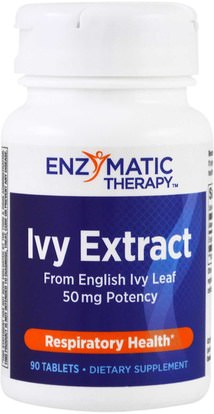 Enzymatic Therapy, Ivy Extract, Respiratory Health, 50 mg, 90 Tablets ,والمكملات الغذائية، والصحة
