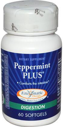 Enzymatic Therapy, Peppermint Plus, 60 Softgels ,الأعشاب، النعناع