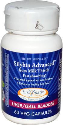 Enzymatic Therapy, Silybin Advanced from Milk Thistle, 60 Veggie Caps ,الصحة، السموم، الحليب الشوك (سيليمارين)