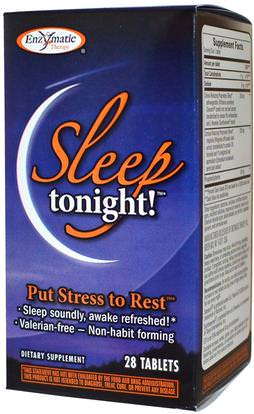 Enzymatic Therapy, Sleep Tonight!, 28 Tablets ,والمكملات الغذائية، والنوم
