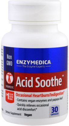 Enzymedica, Acid Soothe, 30 Capsules ,الصحة، الهضم، المعدة