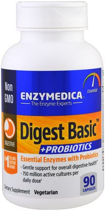 Enzymedica, Digest Basic + Probiotics, 90 Capsules ,المكملات الغذائية، البروبيوتيك