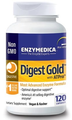 Enzymedica, Digest Gold with ATPro, 120 Capsules ,والمكملات الغذائية، والإنزيمات الهاضمة