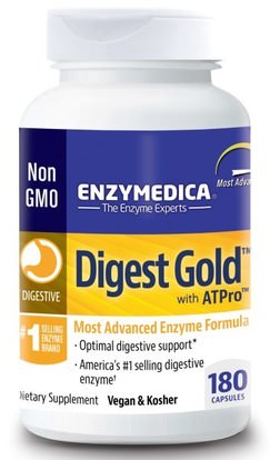 Enzymedica, Digest Gold, with ATPro, 180 Capsules ,والمكملات الغذائية، والإنزيمات الهاضمة