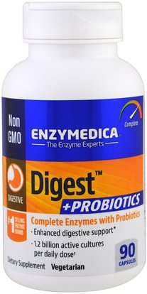 Enzymedica, Digest + Probiotics, 90 Capsules ,المكملات الغذائية، البروبيوتيك