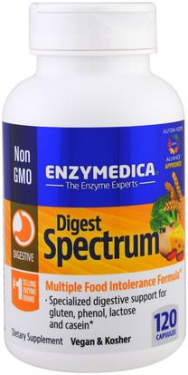 Enzymedica, Digest Spectrum, 120 Capsules ,المكملات الغذائية، والإنزيمات