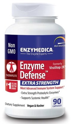 Enzymedica, Enzyme Defense, Extra Strength, 90 Capsules ,والصحة، والانفلونزا الباردة والفيروسية، ونظام المناعة