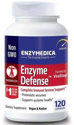 Enzymedica, Enzyme Defense (Formerly ViraStop), 120 Capsules ,والمكملات الغذائية، والانزيمات، سيرابيبتاس