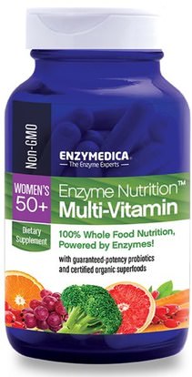 Enzymedica, Enzyme Nutrition Multi-Vitamin, Womens 50+, 120 Capsules ,الفيتامينات، النساء الفيتامينات