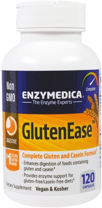 Enzymedica, GlutenEase, 120 Capsules ,والمكملات الغذائية، والإنزيمات الهاضمة