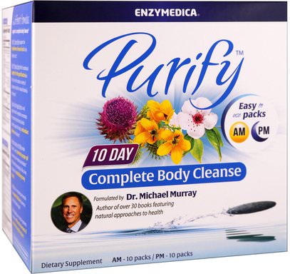 Enzymedica, Purify, 10 Day Complete Body Cleanse, AM 10 Packs / PM - 10 Packs ,الصحة، السموم