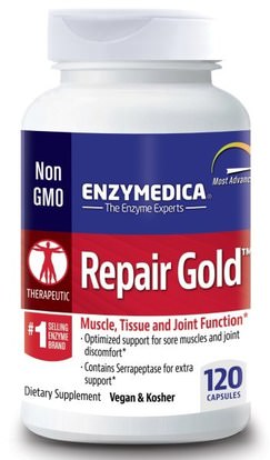 Enzymedica, Repair Gold, 120 Capsules ,الصحة، الالتهاب، الإنزيمات، سيرابيبتاس