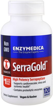 Enzymedica, SerraGold, 120 Capsules ,المكملات الغذائية، والإنزيمات