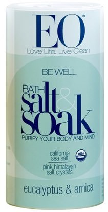 EO Products, Be Well Bath Salt & Soak, Eucalyptus & Arnica, 22 oz (623.7 g) ,حمام، الجمال، أملاح الاستحمام