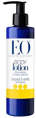 EO Products, Body Lotion, Coconut & Vanilla with Tangerine, 8 fl oz (236 ml) ,حمام، الجمال، غسول الجسم