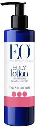 EO Products, Body Lotion, Rose & Chamomile, 8 fl oz (236 ml) ,حمام، الجمال، غسول الجسم