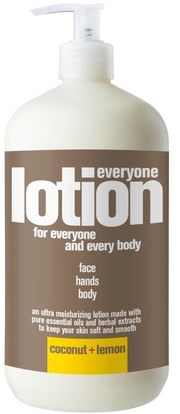 EO Products, Everyone Lotion, For Everyone And Every Body, Coconut + Lemon, 32 fl oz (960 ml) ,حمام، الجمال، غسول الجسم
