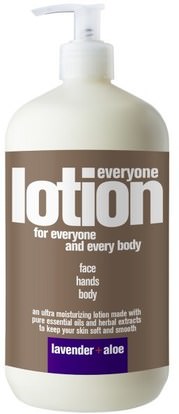 EO Products, Everyone Lotion for Everyone and Every Body, Lavender + Aloe, 32 fl oz (960 ml) ,حمام، الجمال، غسول الجسم
