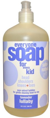 EO Products, Everyone Soap for Every Kid, Lavender Lullaby, 32 fl oz (960 ml) ,حمام، الجمال، شعر، فروة الرأس، الشامبو، مكيف، شامبو أطفال