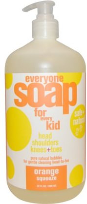 EO Products, Everyone Soap for Every Kid, Orange Squeeze, 32 fl oz (960 ml) ,حمام، الجمال، شعر، فروة الرأس، الشامبو، مكيف، شامبو أطفال
