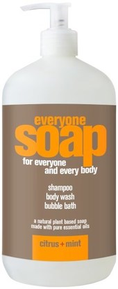 EO Products, Everyone Soap for Everyone and Every Body, Citrus + Mint, 32 fl oz (960 ml) ,حمام، الجمال، الشعر، فروة الرأس، الشامبو، مكيف