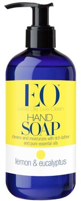 EO Products, Hand Soap, Lemon & Eucalyptus, 12 fl oz (355 ml) ,حمام، الجمال، الصابون