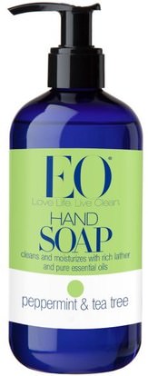 EO Products, Hand Soap, Peppermint & Tea Tree, 12 fl oz (355 ml) ,حمام، الجمال، الصابون