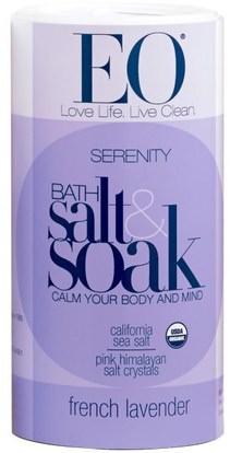 EO Products, Serenity Bath Salt & Soak, French Lavender, 22 oz (623.7 g) ,حمام، الجمال، أملاح الاستحمام