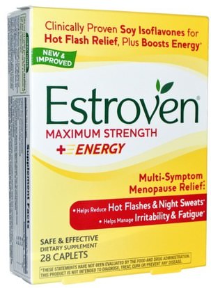 Estroven, Estroven, Maximum Strength + Energy, 28 Caplets ,والصحة، والنساء، وانقطاع الطمث