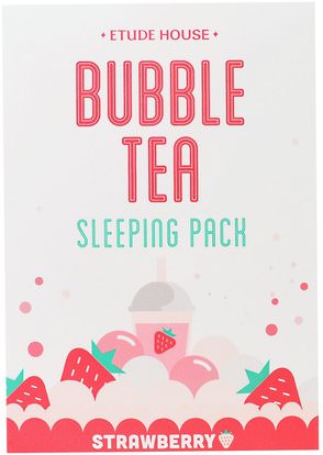 Etude House, Bubble Tea Sleeping Pack, Strawberry, 3.5 oz (100 g) ,Herb-sa