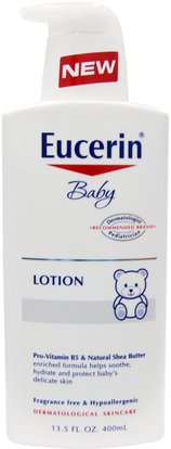 Eucerin, Baby, Lotion, Fragrance Free, 13.5 fl oz (400 ml) ,حمام، الجمال، غسول الجسم، إمرأة، لوسيون