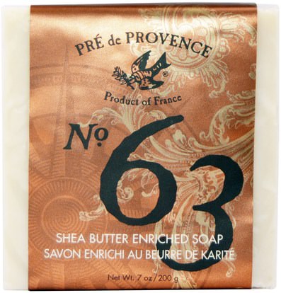 European Soaps, LLC, No. 63 Shea Butter Enriched Soap, 7 oz (200 g) ,الجمال، رجل العناية بالبشرة، والصابون
