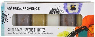European Soaps, LLC, Pre de Provence, Guest Soaps, Shea Butter Enriched, 6 Piece Set, 25 g ,حمام، الجمال