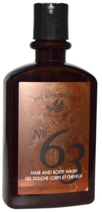 European Soaps, LLC, Pre De Provence, No.63, Mens Hair and Body Wash, 8 fl oz (240 ml) ,حمام، الجمال، الشعر، فروة الرأس، رجل العناية بالشعر، الشامبو، مكيف