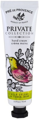 European Soaps, LLC, Pre de Provence, Private Collection, Hand Cream, Wild Celery & Tonka Bean, 2.3 fl oz (70 ml) ,الصحة، الجلد