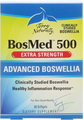 EuroPharma, Terry Naturally, BosMed 500, Extra Strength, Advanced Boswellia, 500 mg, 60 Softgels ,المكملات الغذائية، الصحة، المرأة، بوزويليا