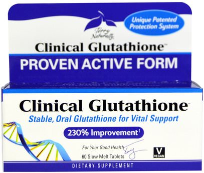 EuroPharma, Terry Naturally, Clinical Glutathione, 60 Slow Melt Tablets ,المكملات الغذائية، ل الجلوتاثيون