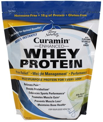 EuroPharma, Terry Naturally, Curamin Enhanced Whey Protein, Silky Smooth Vanilla, 24 oz (680 g) ,المكملات الغذائية، بروتين مصل اللبن