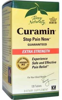 EuroPharma, Terry Naturally, Curamin, Extra Strength, 120 Tablets ,المكملات الغذائية، مضادات الأكسدة، الكركمين، كورامين