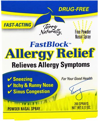 EuroPharma, Terry Naturally, FastBlock, Nasaleze Allergy Relief, Powder Nasal Spray, 0.17 oz ,والصحة، والحساسية، والحساسية