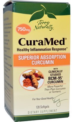 EuroPharma, Terry Naturally, CuraMed, 750 mg, 120 Softgels ,المكملات الغذائية، مضادات الأكسدة، الكركمين