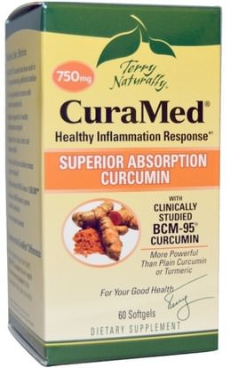 EuroPharma, Terry Naturally, CuraMed, 750 mg, 60 Softgels ,والمكملات الغذائية، ومضادات الأكسدة
