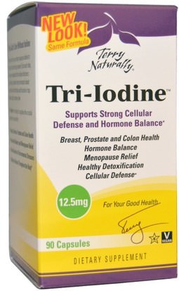EuroPharma, Terry Naturally, Tri-Iodine, 12.5 mg, 90 Capsules ,والملاحق، والمعادن، واليود