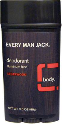 Every Man Jack, Deodorant, Cedarwood, 3.0 oz (88 g) ,حمام، الجمال، مزيل العرق
