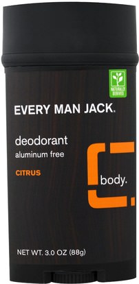 Every Man Jack, Deodorant, Citrus, 3.0 oz (88 g) ,حمام، الجمال، مزيل العرق