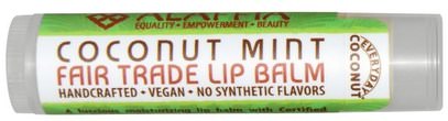 Everyday Coconut, Fair Trade Lip Balm, Coconut Mint, 0.15 oz (4.25 g) ,حمام، الجمال، العناية الشفاه، بلسم الشفاه
