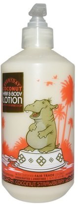 Everyday Coconut, Hair & Body Lotion, Gentle for Babies on Up, Coconut Strawberry, 16 fl oz (475 ml) ,حمام، الجمال، غسول الجسم، إمرأة، لوسيون