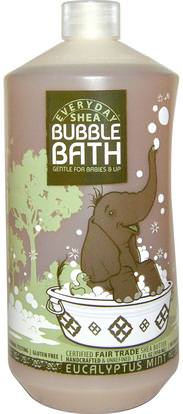Everyday Shea, Bubble Bath, Gentle for Babies on Up, Eucalyptus Mint, 32 fl oz (950 ml) ,الأطفال الصحة، حمام الاطفال، فقاعة حمام